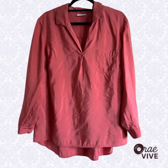 J. Jill Women's Long Sleeve Top Salmon Pink Plus Size 22 (3X) - Picture 1 of 6